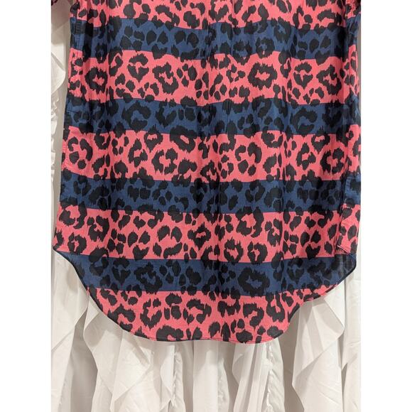 Pink & Navy Leopard Print Cotton Short Sleeve Size L by Marc by Marc Jacobs - Picture 11 of 11